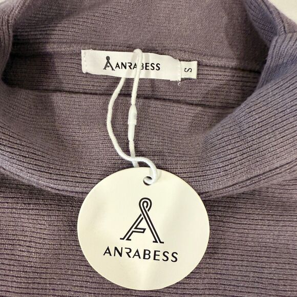 Anrabess NWT Casual Turtleneck Slouchy Ribbed Oversized Sweater Size Small - Picture 3 of 8